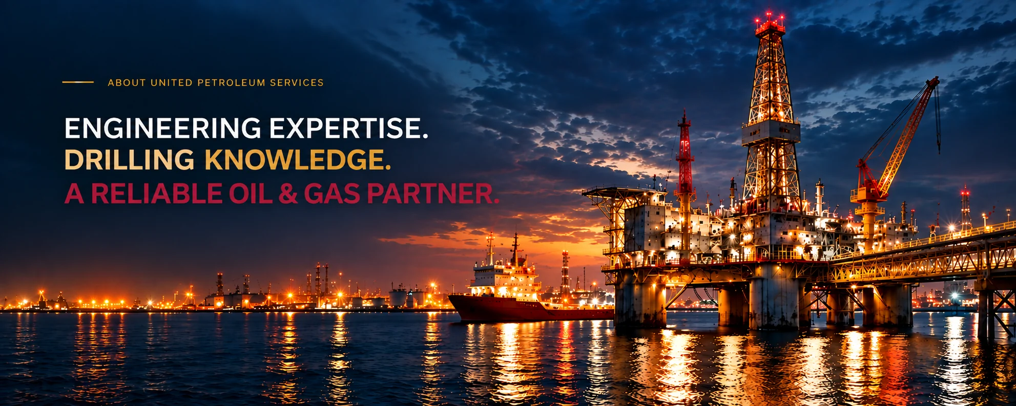 UPS banner – Banner About About United Petroleum Services — Engineering expertise. Drilling knowledge. A reliable Oil & Gas partner.